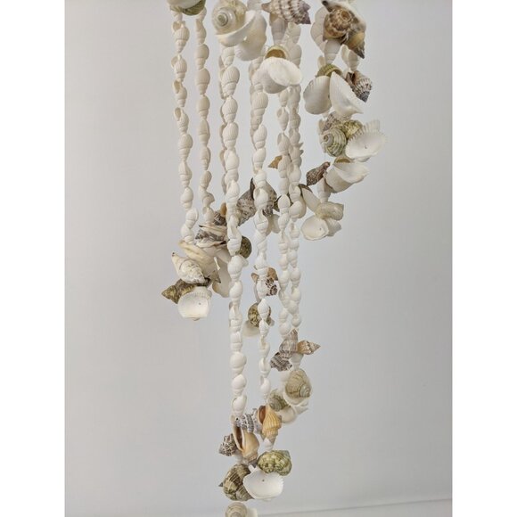 Vintage 70’s Seashell Chandelier Sea Shells Nautical Beach Boho Coast 30" - Picture 5 of 14